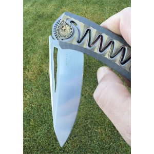 ГАТОР (GATOR) колекційний складний ніж ручної роботи студії LESBAR KNIVES, RWL-34™ 61-62 HRC. Photo 2